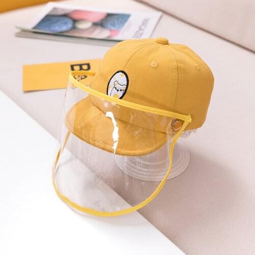 Baseball Cap Kids Hat With Dustproof Cover Anti-spitting Fog Protective Hat Baby Boys Girls Peaked Snapback Cap หมวกกันไวรัส