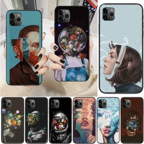 Funny Astronaut Art Gogh Phone Case For Iphone 6 6s 7 8 Plus XR X XS XSmax 11 12 Pro Mini Max