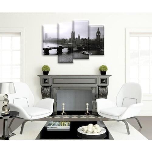 Black white London Thames River for living room canvas print Landscape painting Wall Picture For bedroom Decorative Picture