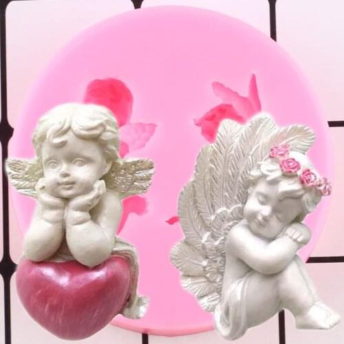 Cupid Little Angel Silicone Fondant Molds DIY Cake Decorating Tools Chocolate Candy Dessert Cupcake Kitchen Baking Mould