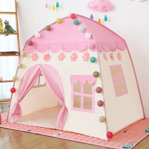 Kids Indoor Outdoor Castle Tent Baby Game House Princess Flowers Blossoming Boy Girl Oversized House Folding Game House Gifts