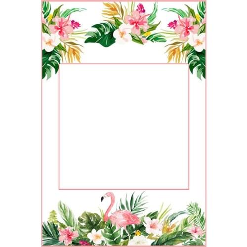 Chicinlife Flamingo Flowers Plant Photo Booth Frame Hawaii Wedding Birthday Summer Party Decoration Paper Photobooth Props