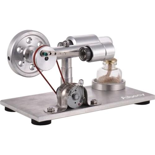 Hot Air Stirling Engine Motor Model Electricity Power Generator with LED Physics Educational Toy Birthday Gift