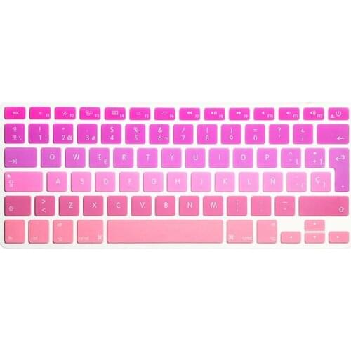 Gradient Rainbow Spanish UK EU Silicone Keyboard Cover Skin Protector For Apple MacBook Pro air 13 15 17 Retina 13" 15" 17"