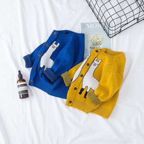 Menoea Cardigan Sweater Family Matching Outfits Autumn Winter Cartoon Print Knitted Cardigan Sweater Coat Mommy and Me Clothes