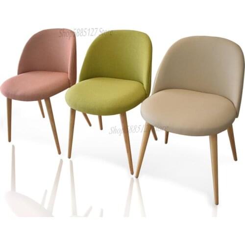 Dining Chair Nordic Solid Wood Modern Minimalist Creative Book Chair Coffee Chair Single Chair Sofa Chair Home Fabric Backrest S