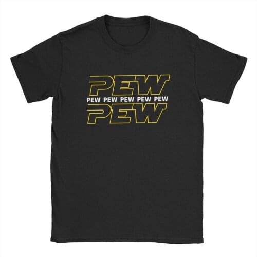 Pew Pew Pew Wars Funny T Shirt Sci-fi Space Star Noises Science Tops Tees for Men Clothes
