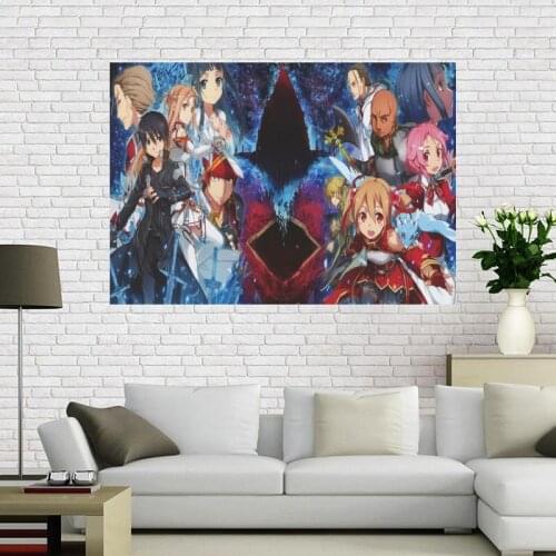 Custom Sword Art Online Canvas poster Art painting Big Size poster cloth fabric wall poster print Silk Fabric Print