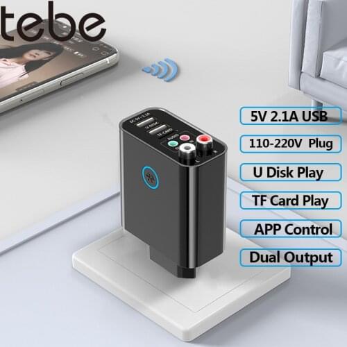 Tebe Bluetooth 5.0 Receiver Transmitter 3.5mm Aux L/R Wireless Stereo Audio Adapter Support APP TF/U Disk Play Dual USB Charger