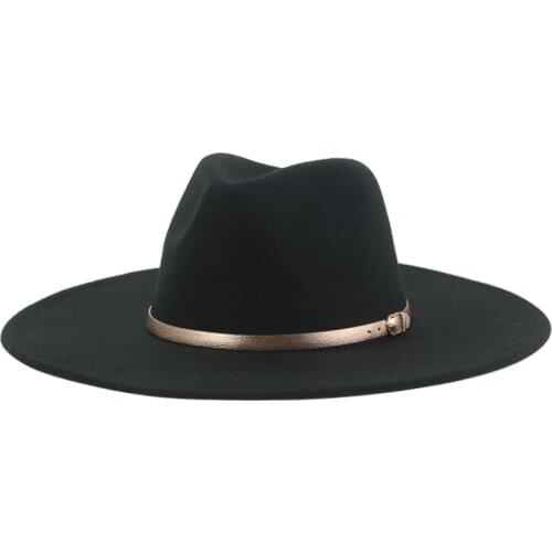Fedora Hats for Women Band Classic Formal Church Wedding Hats for Men Panama Solid Black White Felt Women Hat Sombreros De Mujer