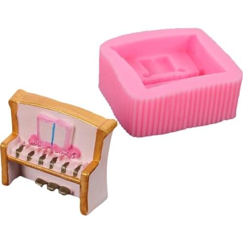 Piano Shape Silicone Mold Cake Decorating Tools Fondant Chocolate Sugarcraft DIY Baking 3D Resin Mould