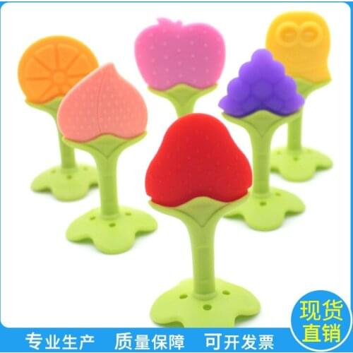Strawberry Baby Teethers Baby gum Baby Feeding Pacifier Fruit oral care Baby biting silicone toys gifts silicone beads teething