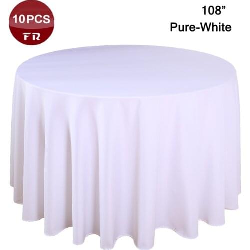Factory Wholesale 10PC/Pack Polyester Seamless Wedding Table Cloth Cheap Machine Washable Tablecloth for Banquet Hotel Party
