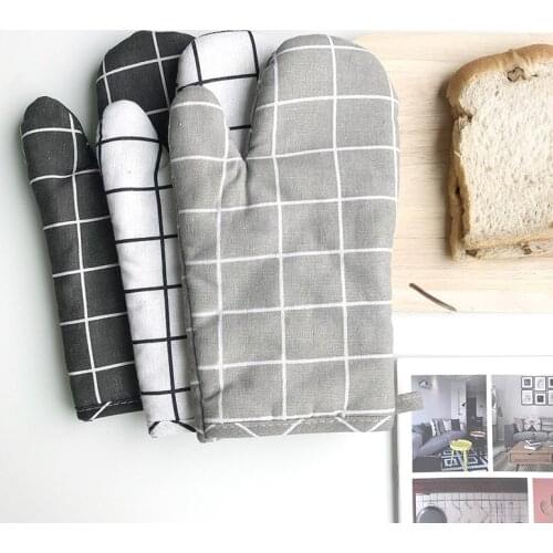 Heat Resistant Gloves Microwave Oven Mitts Cotton Cooking Mitts High Temperature Kitchen Household Gloves Baking Tools 1PCS