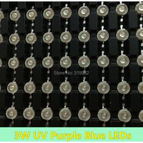 5 PCS 3W UV LEDs 45mil Chip Ultra Violet Diodes 390 395 400 410 420 430 440nm Wavelength Purple Blue 700mA for High Power light