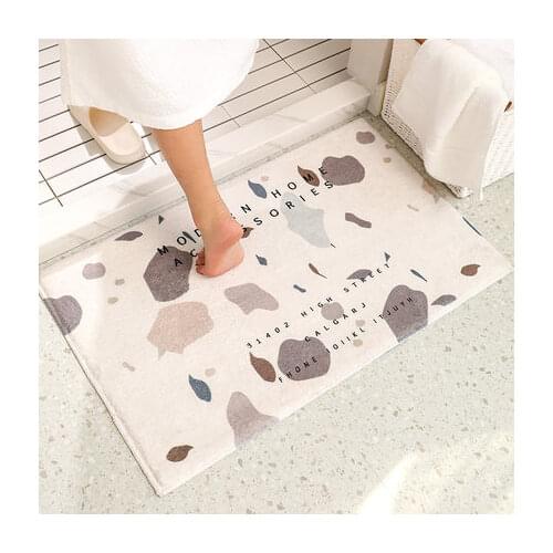 Lamb Wool Absorbent Mat Bathroom Non-slip Door Mats Toilet Foot Mats Comfortable Bedroom Toilet Door Mat Floor Decor Free Ship