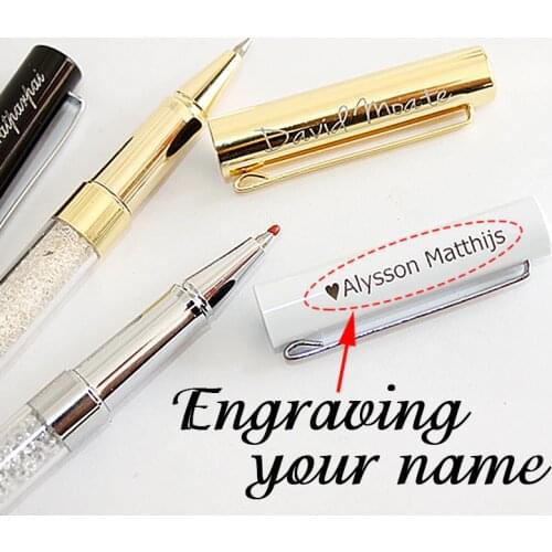 High Quality Custom Personalized Crystal Signature Writing Ballpoint Pen Diamond Office Stationery Customized Gift Ballpoint Pen