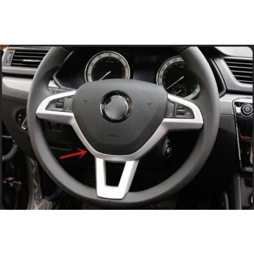 For Skoda KAROQ 2017-2019 High-quality ABS Chrome steering wheel Decorative frame Anti-scratch protection car accessories