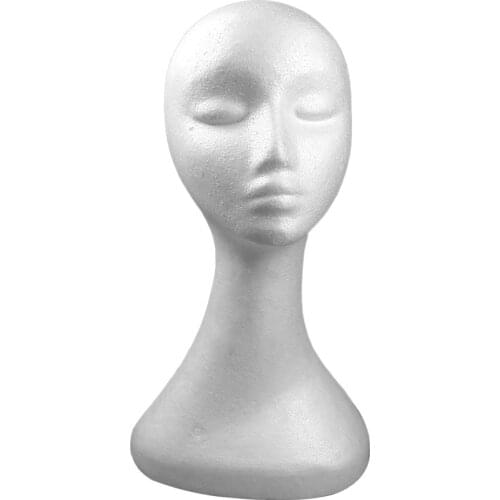 White Swan Neck Polystyrene Female Mannequin Head Cap Necklace Headset Display Holder Hat Wig Fake Hair Stand 50cm Manequim