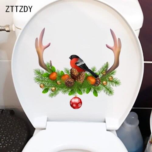 ZTTZDY 23.5CM×21.5CM Creative Cartoon Bathroom Toilet Stickers Home Kids Room Wall Decoration T2-0803