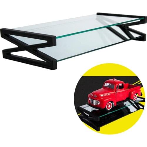 1/24 Glass Display Stand Base Holder Showcase for Model Cars Diecast Model, Durable and Smooth