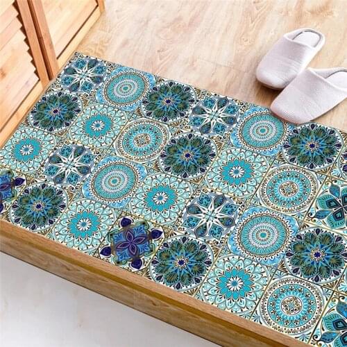 10/15/20/30cm Mandala Crystal Hard Tiles Wall Stickers for Kitchen Bathroom Home Decor Mural Waterproof Art Wall Paper