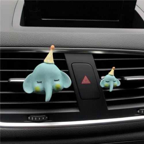 2Pcs/Set Car Perfume Exquisite Stainless Decorative Elephant Deer Car Perfume Clip for Gift Ornaments Interior Accessories