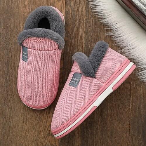 2020 New Womens House Slippers Velvet Non Slip Family Indoor Slippers Winter Plush Platform Soft Warm Ladies Home Shoes