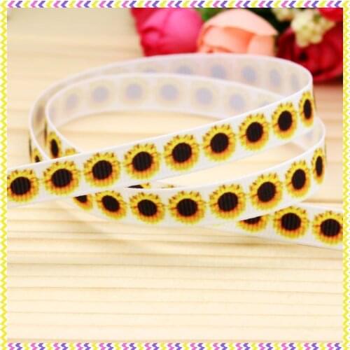 3/8'' Free shipping flowers printed grosgrain ribbon headwear hair bow diy party decoration wholesale OEM 9mm B912