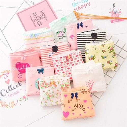 4PCS/Lot Children Cotton Underwear Young Girls Briefs Solid Low Waist Short Briefs Comfortable Ladies Panties TWY-821-2-4p