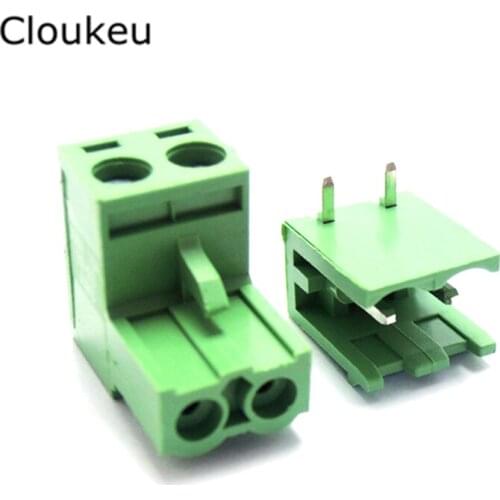 5Sets 15EDG5.08 2P Bending pin Connecting terminal 2EDGK 5.08mm 2Pin Connector 2EDG5.08-2PL Plug+Socket