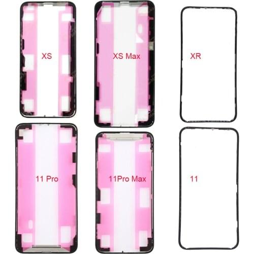 5 PCS Front Frame Bezel For iPhone X Xs Max 11 Pro Max LCD Supporting Middle Frame With Adhesive Sticker For iPhone XR 11