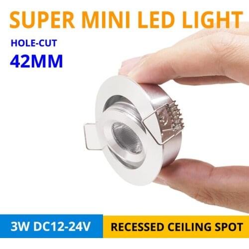 50pcs Mini 3W Ceiling LED Lighting DC12V 24V Adjustable WW/Colour LED Spot Lamps for Home Show Room Corridor Gallery Hole D42mm