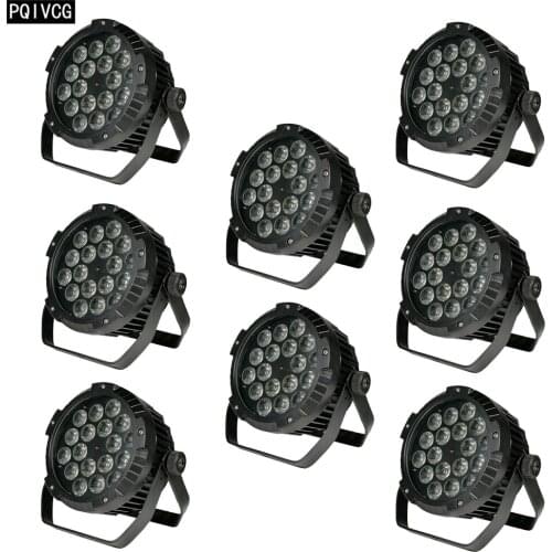 8pcs / Aluminum 18x18w RGBWA UV 6in1 LED par light IP 65 Outdoor waterproof Led par DMX512 Waterproof equipment