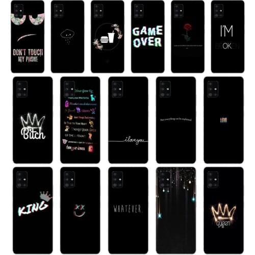 93AA Color text on a black background Soft Silicone Tpu Cover phone Case for Samsung Galaxy A31 A41 A51 A71 A40 2019 Case