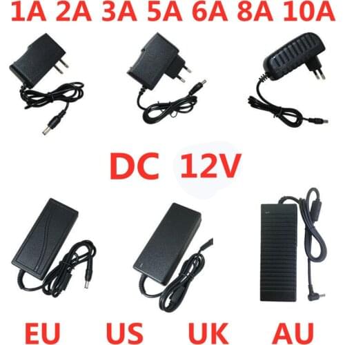 AC 100V-240V DC 12V 1A 2A 3A 5A 6A 8A 10A Power Supply Adapter 12 V Volt Lighting Transformer Converter For LED Strip Light CCTV
