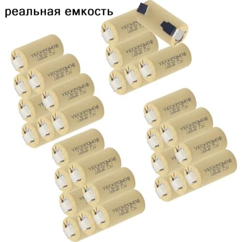 Real capacity as declared 30 pcs SC batteries 1300mAh NICD sub C battery 1.2V akkus flat top for power tools for dewalt