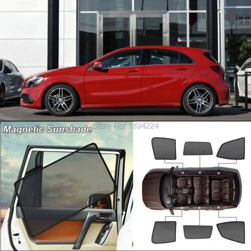 Car Full Side Windows Magnetic Sun Shade UV Protection Ray Blocking Mesh Visor For Mercedes Benz A Class