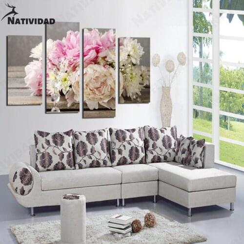 No Frame Lisianthus Flower Nordic Modern Home Living Room Bedroom Decoration Poster Flower Canvas Painting Home Decoration