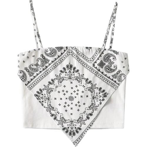 BRADELY MICHELLE New Arrival Girls Fasion Sexy Style Black and White Printed Super-short Sling Camis