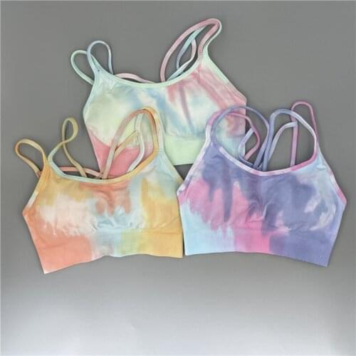 Tie Dying Seamless Women Yoga Bra Sports Bra Crop Top Fitness Underwear Workout Clothing Fitness Sportswear