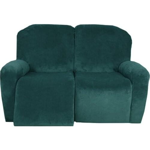 6Pcs/Set Velvet 2 Seater Sofa Cover All-Inclusive Rocking Chair Cover Thicken Recliner Cover Elastic Sofa Slipcover Solid Color