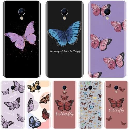 Back Cover For Meizu M6 M5 M3 M2 Note Soft Silicone Purple Butterfly Pretty Phone Case For Meizu M2 M3 M3S M5 M5C M5S M6 M6S M6T