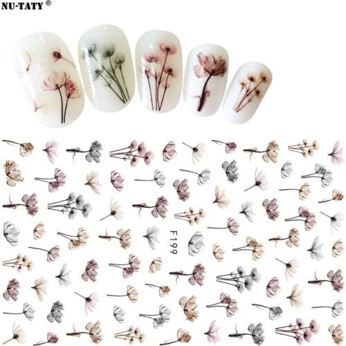 Nu-TATY Nail Manicure Sticker Ink Flower 3d Nail Sticker Big Flower Tools nail sticker