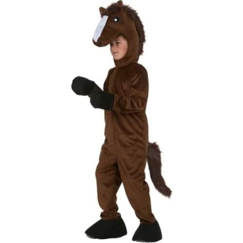 Kids Animals Brown Horse Costume Outfit Boys Girls Party Role Playing Dress Up Jumpsuit Children Halloween Cosplay Costumes Suit