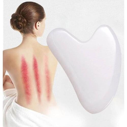 Guasha Board Heart-Shaped Lift Skin Synthetic Body Massage White Scraper Board for Face