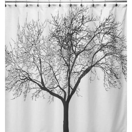 The shower curtain for the bathroom Green black big tree terylene 176x200cm bath curtains