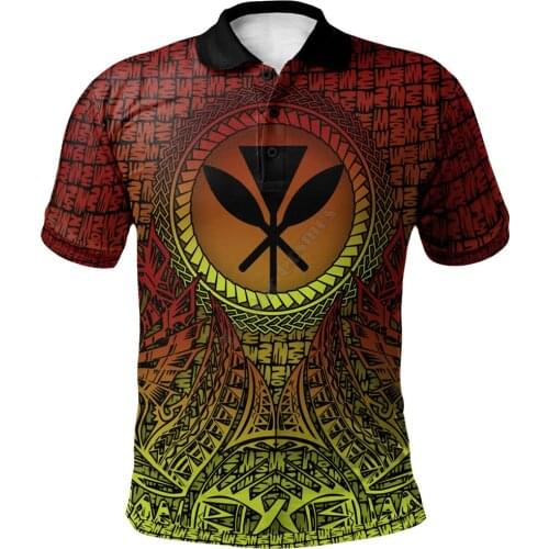 Hawaii Polo Shirt Polynesian Circle Pattern 3D Printed Polo Shirt Men Women Short Sleeve Summer T-shirt