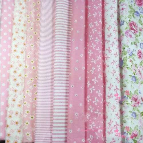 Pink Flower Stripe Bows Printed cotton fabric by meter cloth home textile patchwork quilting diy handmade craft tissue fabrics