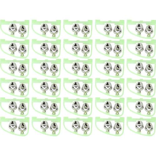 30pcs Fishing Rod Bite Alarm Tip Clip Alert Ring Luminous Twin Bells Fish Bait Alert Ring Bow Shape Fishing Accessory